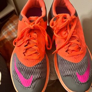 Nike Orange and Pink Athletic Shoes Lightweight Design